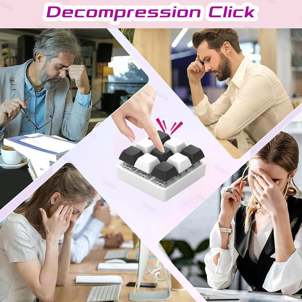 2/3/4/9 Keys Keyboard Keycaps Fidget Toy Party Stress Relief Diy  Keycaps Toy Keyboard Caps Finger Button Fidget Finger Keycaps