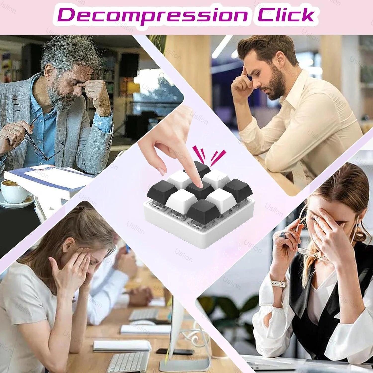 2/3/4/9 Keys Keyboard Keycaps Fidget Toy Party Stress Relief Diy  Keycaps Toy Keyboard Caps Finger Button Fidget Finger Keycaps